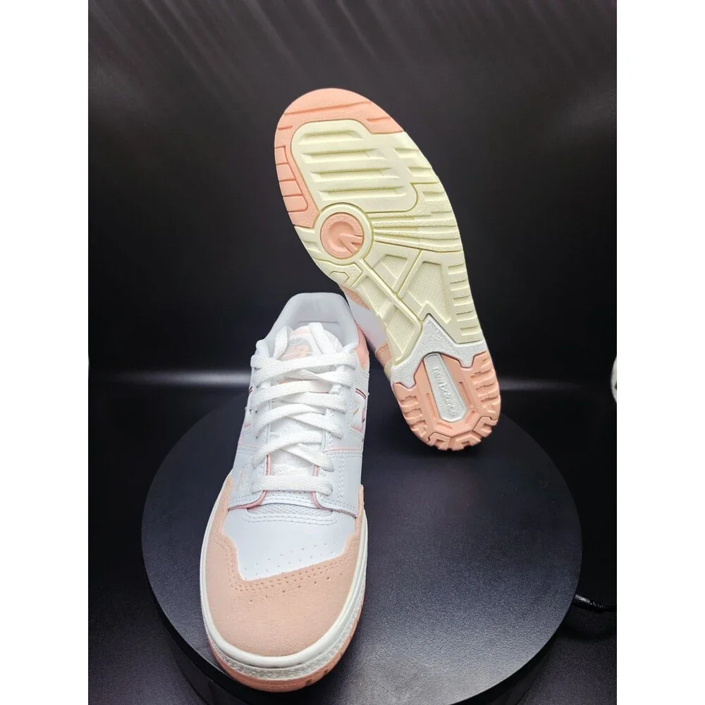 New Balance 550 Unisex Kids Low Top Lace-Up Sneakers White/Pink US 7 M/8.5 Women